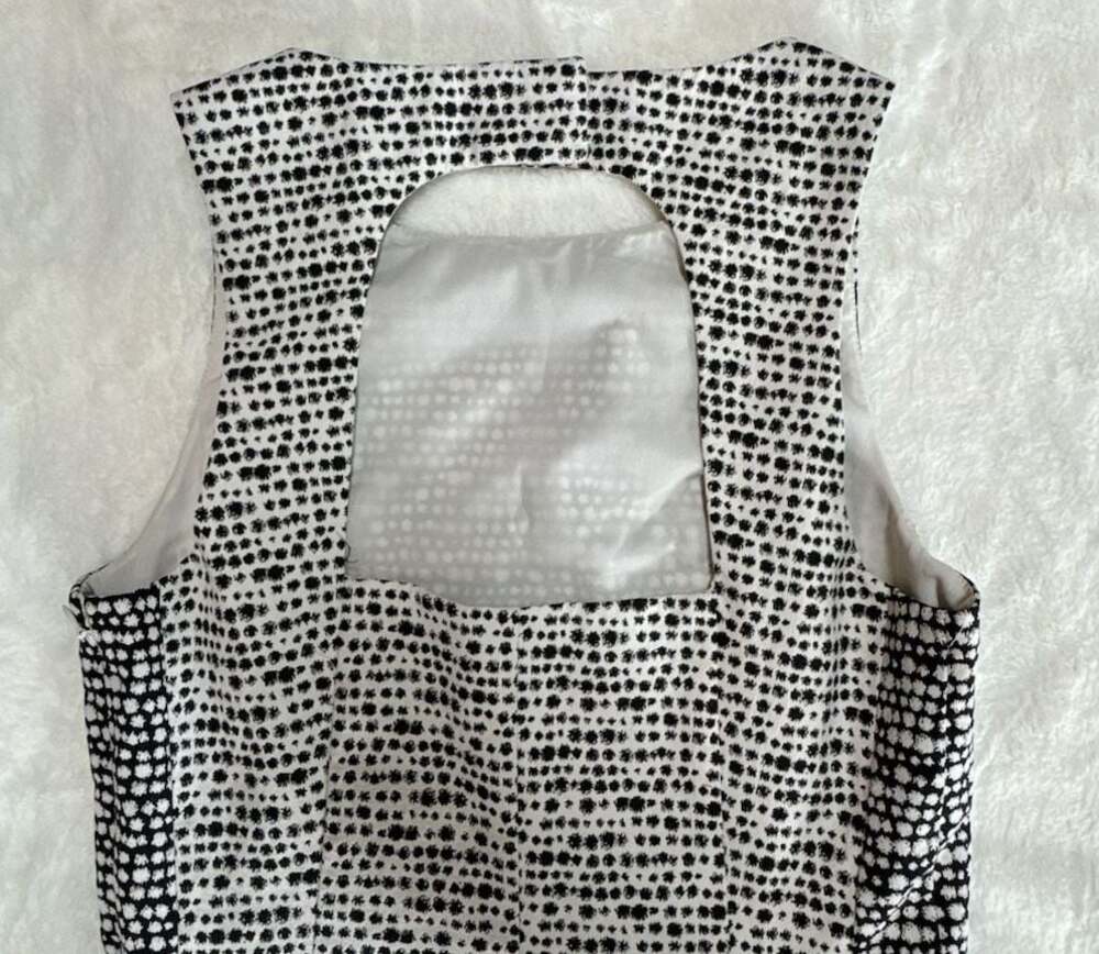 Banana Republic Petite 6 Black White Sheath Dress Sleeveless Career - Picture 3 of 8
